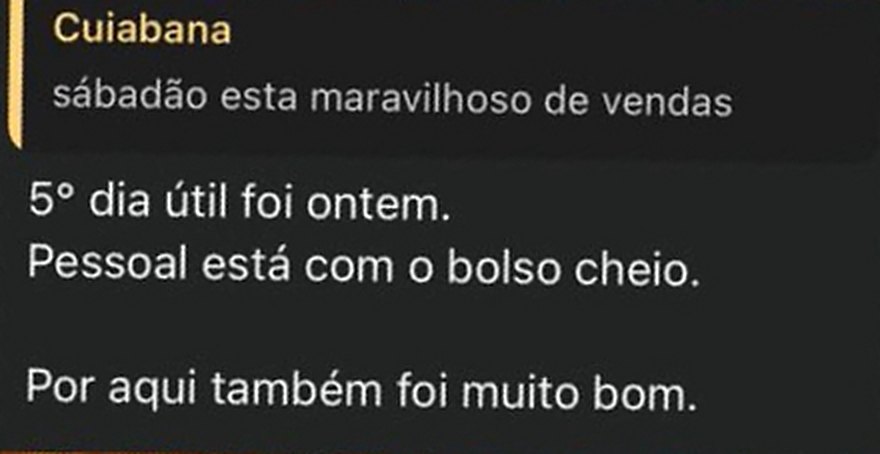 Mensagem de aluno: 5º dia útil foi ontem. Pessoal está com o bolso cheio. Por aqui também foi muito bom.