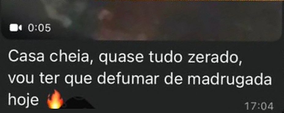 Mensagem de aluno: Casa cheia, quase tudo zerado, vou ter que defumar de madrugada hoje.
